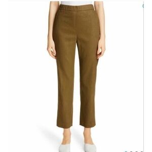 St John Pants Trousers Linen Blend Olive Green Pull On Style size XL plus size